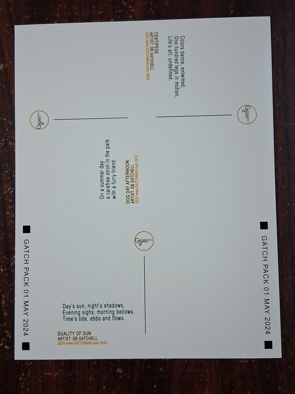 Print : 2024 Limited Edition Uncut Postcard Sheet