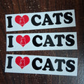 STICKER : I Love Cats - 3 pack